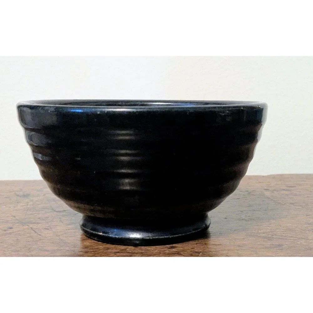Vintage Ringware Black Footed Bowl 4.5